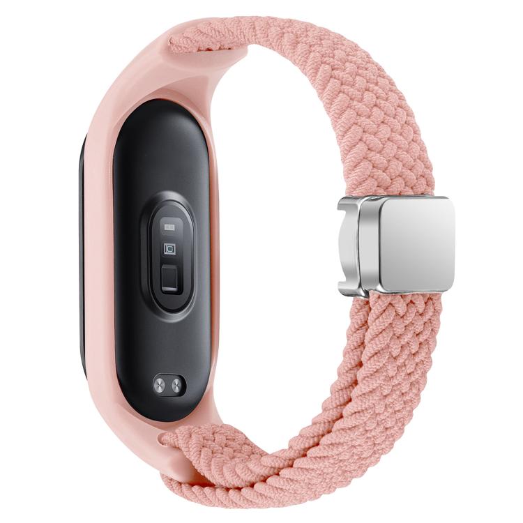 For Xiaomi Mi Band 7 / 6 / 5 / 4 / 3 xDfind Watch Cover Integrated Braided Loop Magnetic Buckle Watch Band(Pink Sand) by xDfind