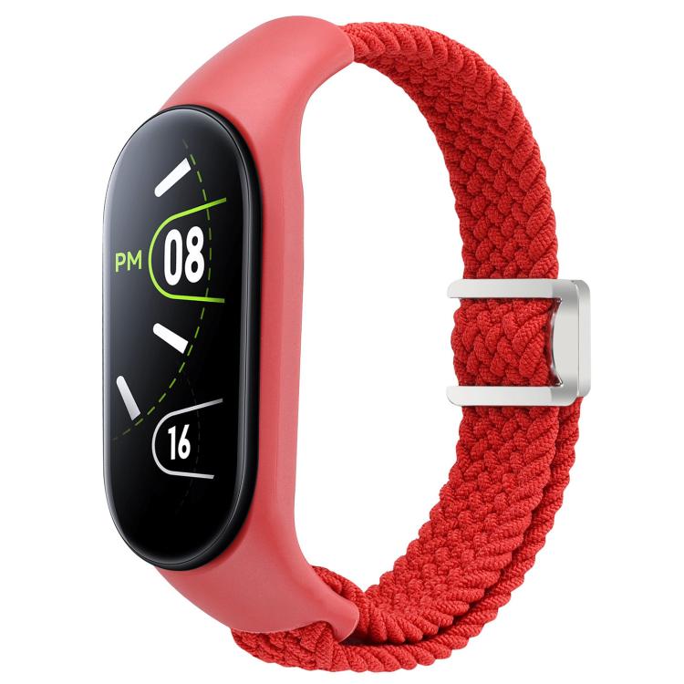 For Xiaomi Mi Band 7 / 6 / 5 / 4 / 3 xDfind Watch Cover Integrated Braided Loop Magnetic Buckle Watch Band(Red) by xDfind