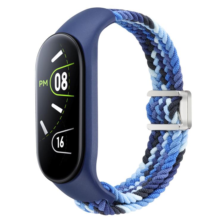For Xiaomi Mi Band 7 / 6 / 5 / 4 / 3 xDfind Watch Cover Integrated Braided Loop Magnetic Buckle Watch Band(Colorful Blue) by xDfind