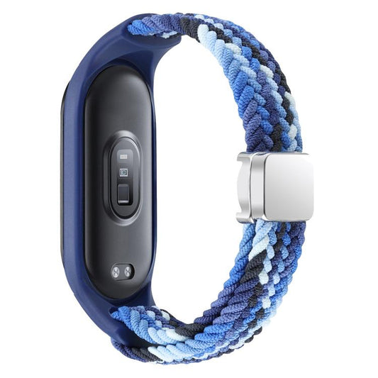 For Xiaomi Mi Band 7 / 6 / 5 / 4 / 3 xDfind Watch Cover Integrated Braided Loop Magnetic Buckle Watch Band(Colorful Blue) by xDfind