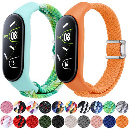 For Xiaomi Mi Band 7 / 6 / 5 / 4 / 3 xDfind Watch Cover Integrated Braided Loop Magnetic Buckle Watch Band(Colorful Black) by xDfind