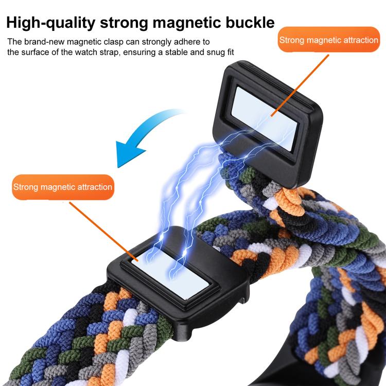 For Xiaomi Mi Band 7 / 6 / 5 / 4 / 3 xDfind Watch Cover Integrated Braided Loop Magnetic Buckle Watch Band(Colorful Black) by xDfind