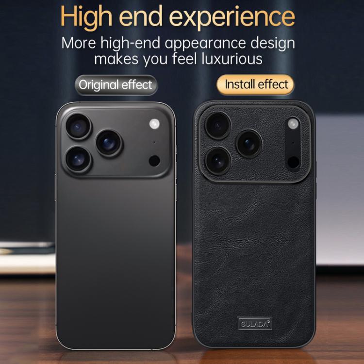 For iPhone Air SULADA Shockproof TPU Hybrid Handmade Leather Phone Case(Black) by SULADA