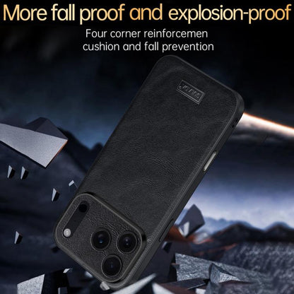 For iPhone 17 Pro SULADA Shockproof TPU Hybrid Handmade Leather Phone Case(Black) by SULADA
