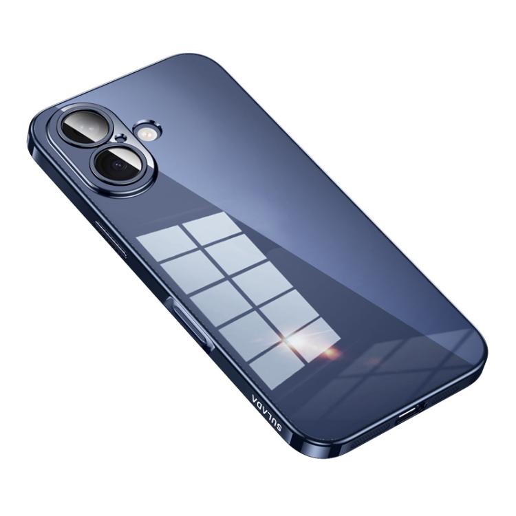 For iPhone 17 SULADA Shine Through Series Plating TPU Transparent Phone Case(Titanium Blue) by SULADA