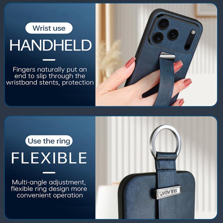 For iPhone 17 Pro Max SULADA Tide Cool Series PC Hybrid Leather Texture Skin Feel Phone Case(Blue) by SULADA