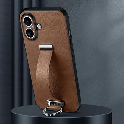 For iPhone 17 SULADA Tide Cool Series PC Hybrid Leather Texture Skin Feel Phone Case(Brown) by SULADA