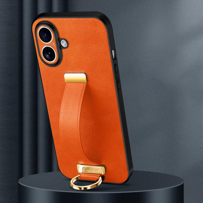 For iPhone 17 SULADA Tide Cool Series PC Hybrid Leather Texture Skin Feel Phone Case(Orange) by SULADA
