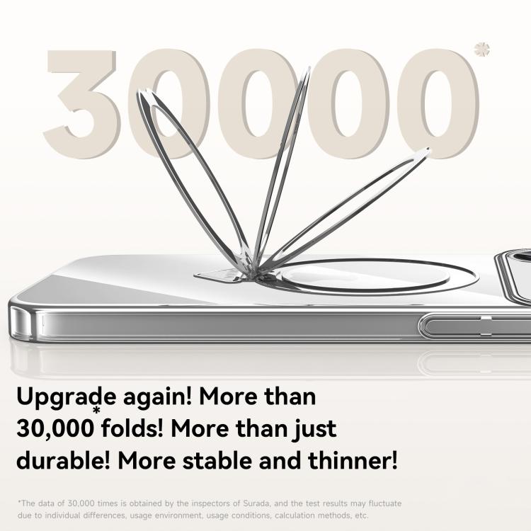 For iPhone 17 Pro Max SULADA Electroplated Transparent MagSafe Holder Phone Case(Silver) by SULADA