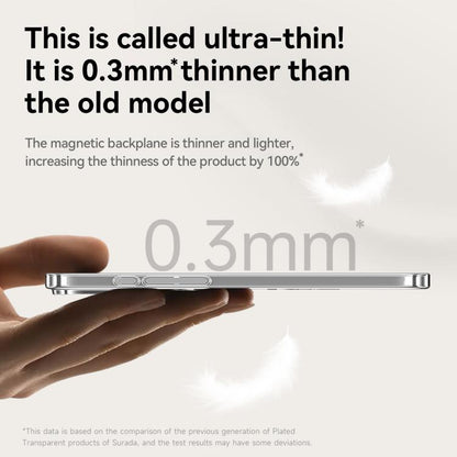 For iPhone 17 Pro Max SULADA Electroplated Transparent MagSafe Holder Phone Case(Black) by SULADA