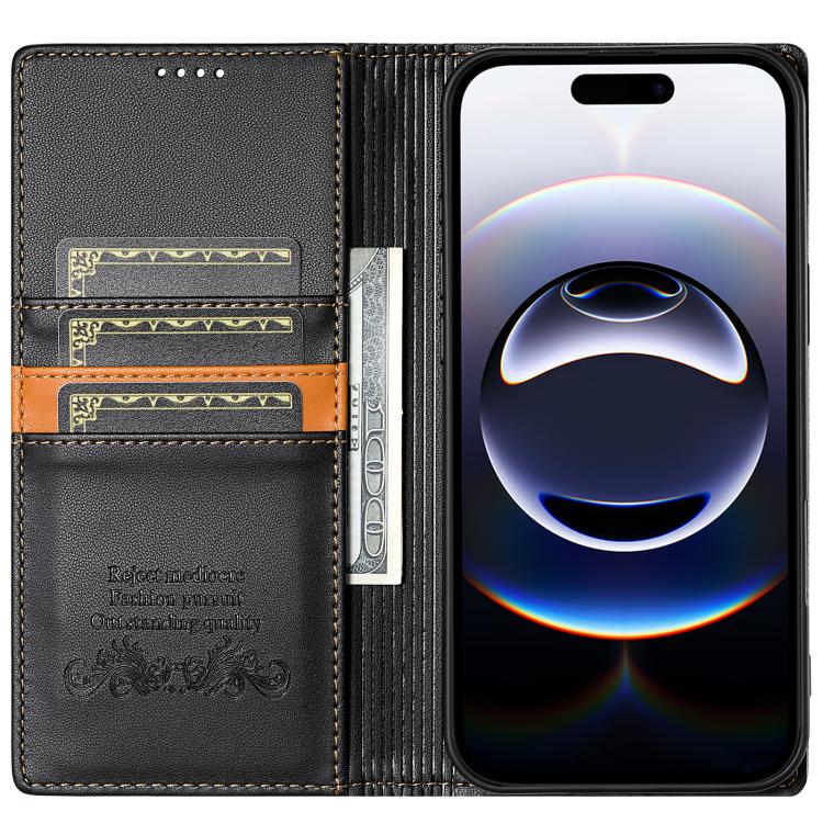 For iPhone 17 Pro Max N.BEKUS P3 RFID Stitching Magnetic Flip Leather Phone Case(Black) by N.BEKUS