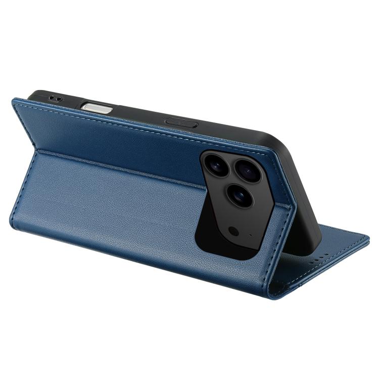 For iPhone 17 Pro Max N.BEKUS P3 RFID Stitching Magnetic Flip Leather Phone Case(Blue) by N.BEKUS