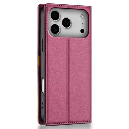 For iPhone 17 Pro Max N.BEKUS P3 RFID Stitching Magnetic Flip Leather Phone Case(Wine Red) by N.BEKUS