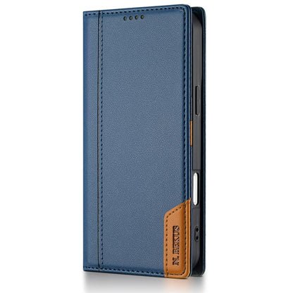 For iPhone 17 Pro N.BEKUS P3 RFID Stitching Magnetic Flip Leather Phone Case(Blue) by N.BEKUS