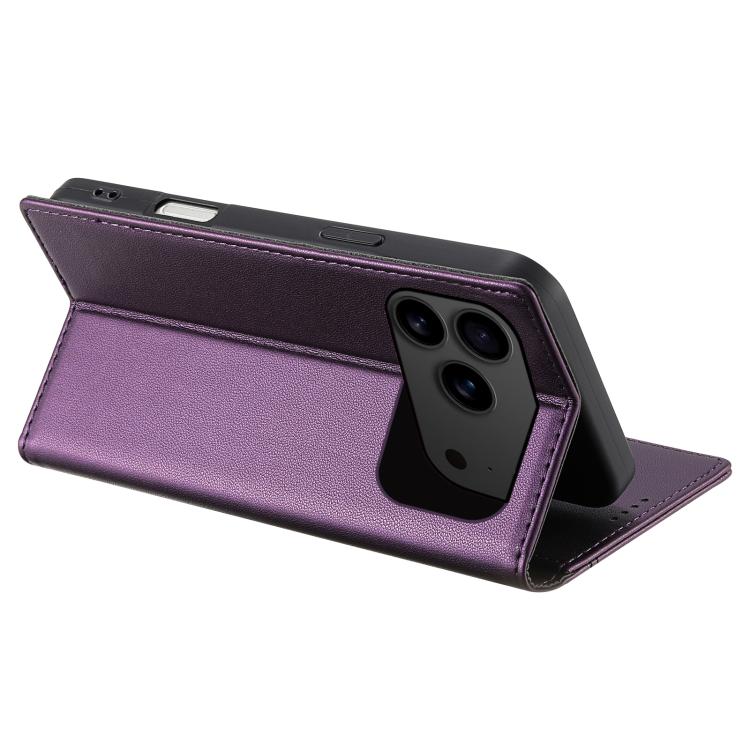 For iPhone 17 Pro N.BEKUS P3 RFID Stitching Magnetic Flip Leather Phone Case(Purple) by N.BEKUS
