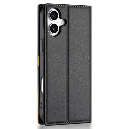 For iPhone 17 N.BEKUS P3 RFID Stitching Magnetic Flip Leather Phone Case(Black) by N.BEKUS