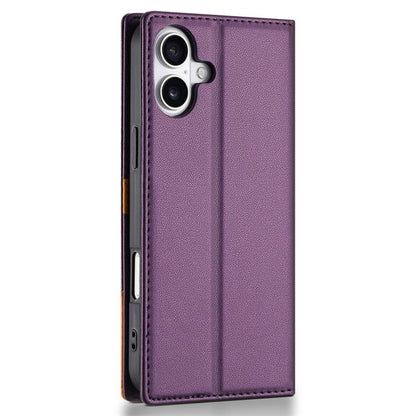 For iPhone 17 N.BEKUS P3 RFID Stitching Magnetic Flip Leather Phone Case(Purple) by N.BEKUS