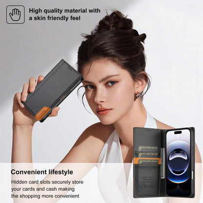 For iPhone Air N.BEKUS P3 RFID Stitching Magnetic Flip Leather Phone Case(Black) by N.BEKUS