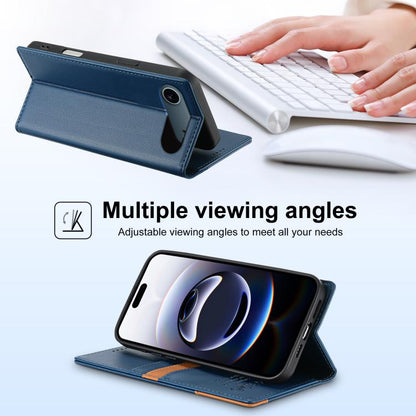 For iPhone Air N.BEKUS P3 RFID Stitching Magnetic Flip Leather Phone Case(Blue) by N.BEKUS