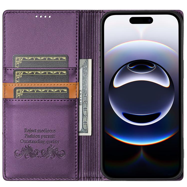 For iPhone Air N.BEKUS P3 RFID Stitching Magnetic Flip Leather Phone Case(Purple) by N.BEKUS