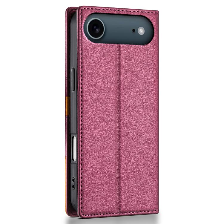 For iPhone Air N.BEKUS P3 RFID Stitching Magnetic Flip Leather Phone Case(Wine Red) by N.BEKUS