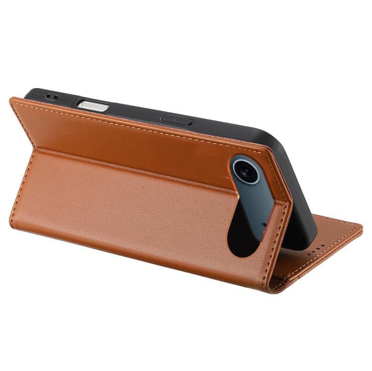 For iPhone Air N.BEKUS P3 RFID Stitching Magnetic Flip Leather Phone Case(Brown) by N.BEKUS