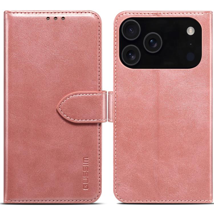 For iPhone 17 Pro Max GUSSIM Magnetic Horizontal Flip Leather Phone Case(Rose Gold) by GUSSIM