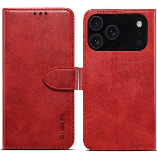 For iPhone 17 Pro GUSSIM Magnetic Horizontal Flip Leather Phone Case(Red) by GUSSIM
