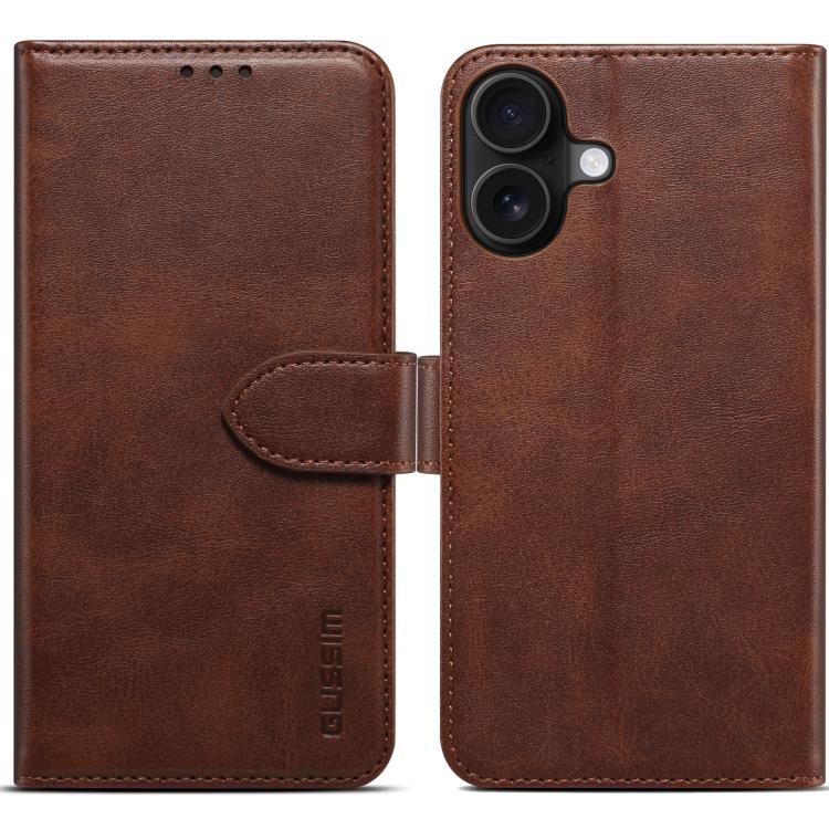 For iPhone 17 GUSSIM Magnetic Horizontal Flip Leather Phone Case(Dark Brown) by GUSSIM