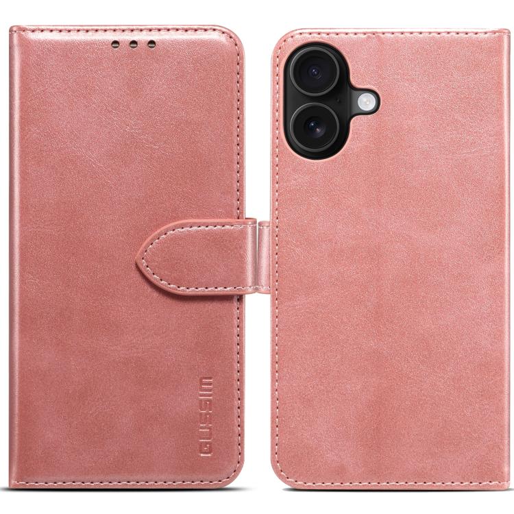 For iPhone 17 GUSSIM Magnetic Horizontal Flip Leather Phone Case(Rose Gold) by GUSSIM