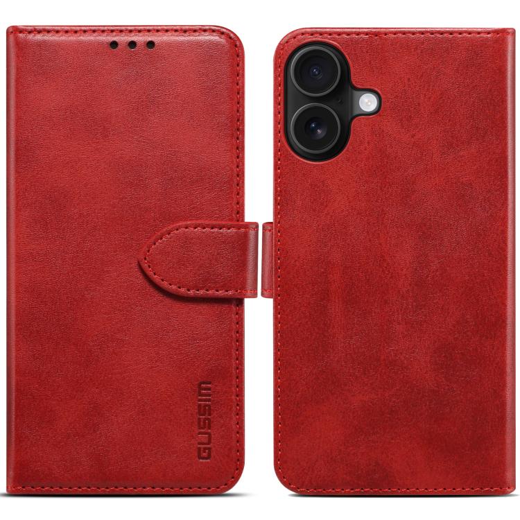For iPhone 17 GUSSIM Magnetic Horizontal Flip Leather Phone Case(Red) by GUSSIM