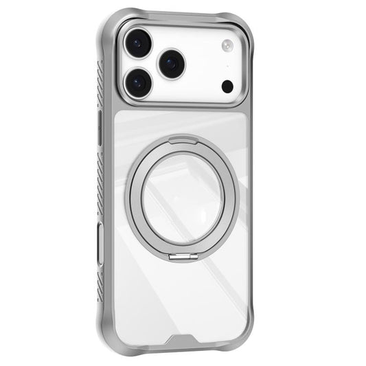 For iPhone 17 Pro Max Mutural Xuan Armor Series MagSafe Magnetic Holder Phone Case(Light Grey) by Mutural
