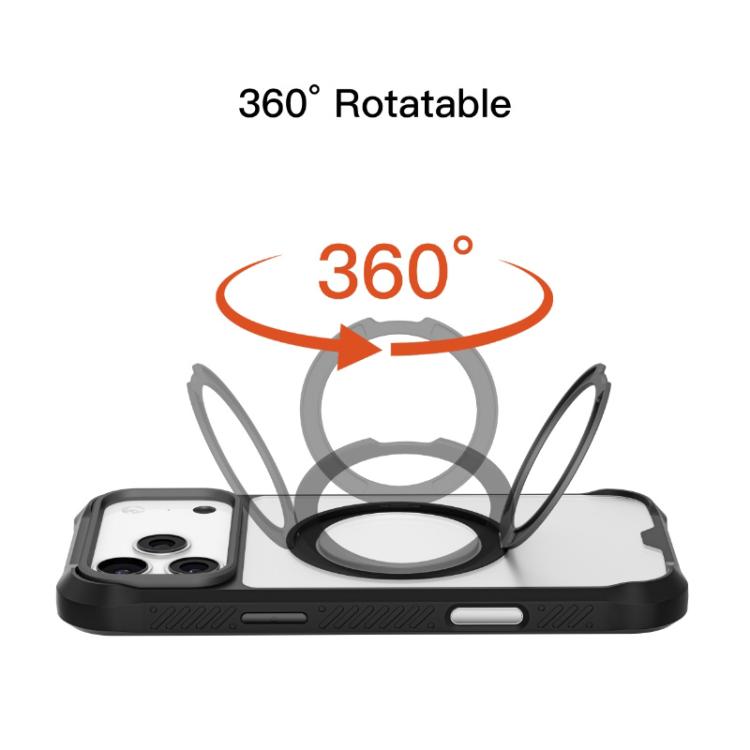 For iPhone 17 Pro Mutural Xuan Armor Series MagSafe Magnetic Holder Phone Case(Dark Grey) by Mutural