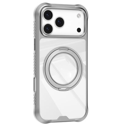 For iPhone 17 Pro Mutural Xuan Armor Series MagSafe Magnetic Holder Phone Case(Light Grey) by Mutural