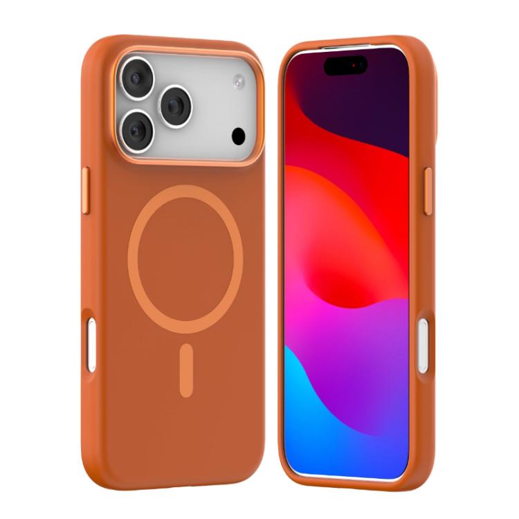 For iPhone 17 Pro Max Mutural Karen Series Liquid Silicone MagSafe Phone Case(Orange) by Mutural
