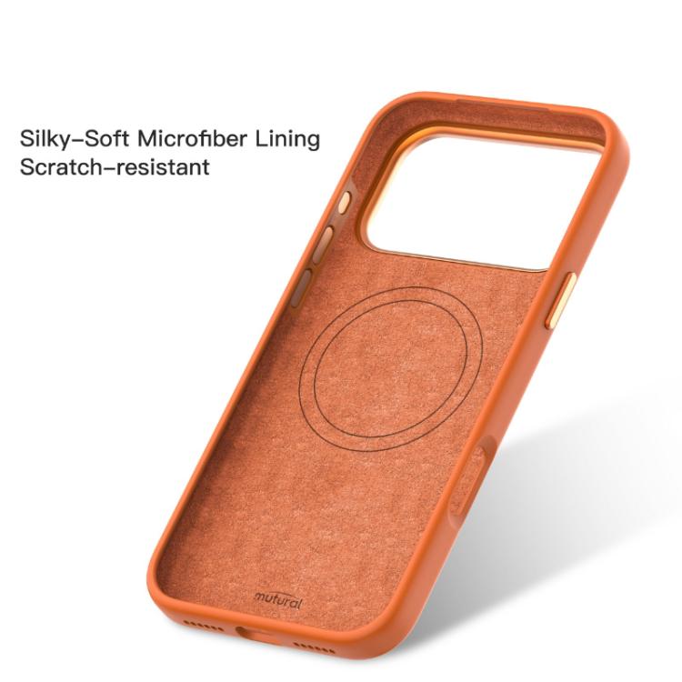 For iPhone 17 Pro Max Mutural Karen Series Liquid Silicone MagSafe Phone Case(Orange) by Mutural