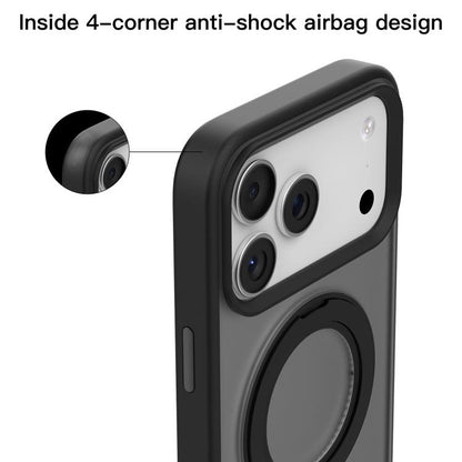 For iPhone 17 Pro Mutural Armor Series MagSafe Magnetic Holder Phone Case(Black) by Mutural