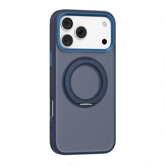 For iPhone 17 Pro Mutural Armor Series MagSafe Magnetic Holder Phone Case(Dark Blue) by Mutural