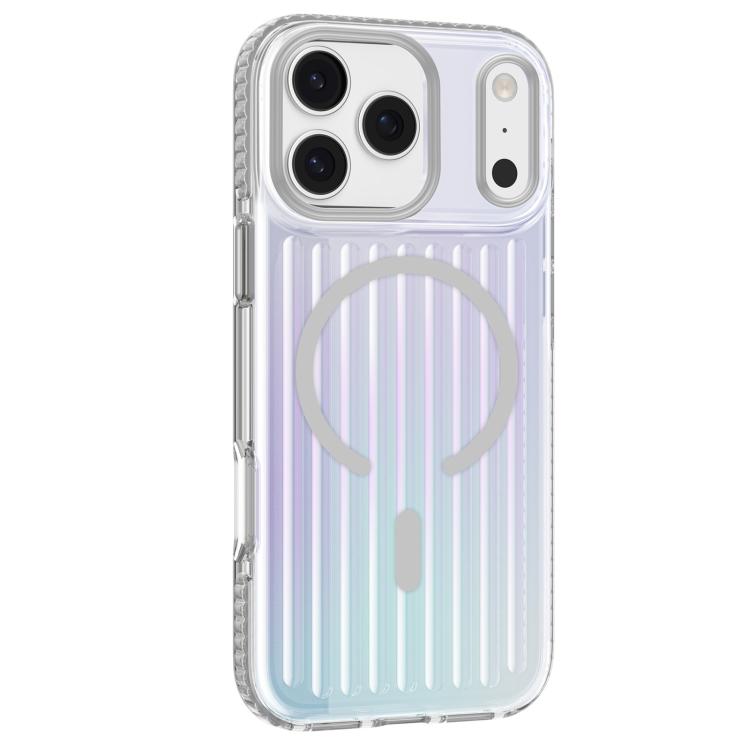 For iPhone 17 Pro Max Mutural Luggage Rainbow MagSafe Phone Case(Silver) by Mutural