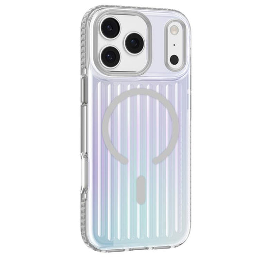 For iPhone 17 Pro Max Mutural Luggage Rainbow MagSafe Phone Case(Silver) by Mutural