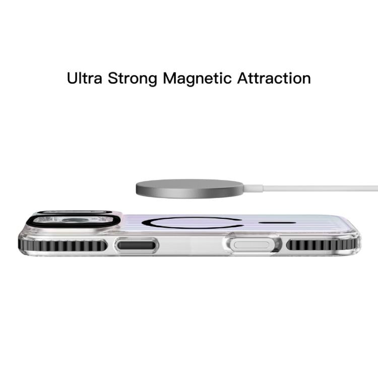 For iPhone 17 Pro Max Mutural Luggage Rainbow MagSafe Phone Case(Silver) by Mutural