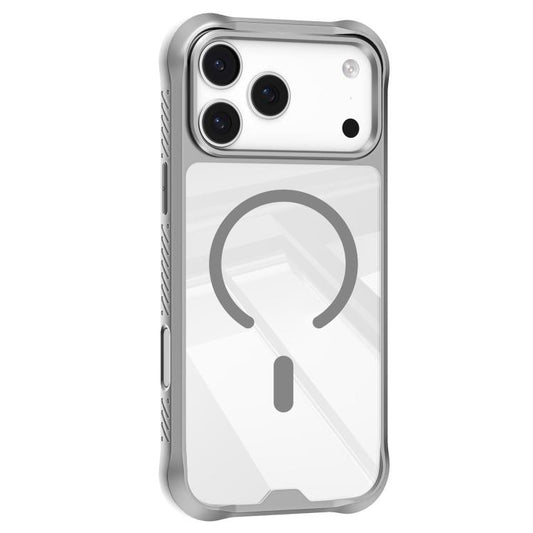 For iPhone 17 Pro Max Mutural Clear Armor Series MagSafe PC Hybrid TPU Phone Case(Light Grey) by Mutural