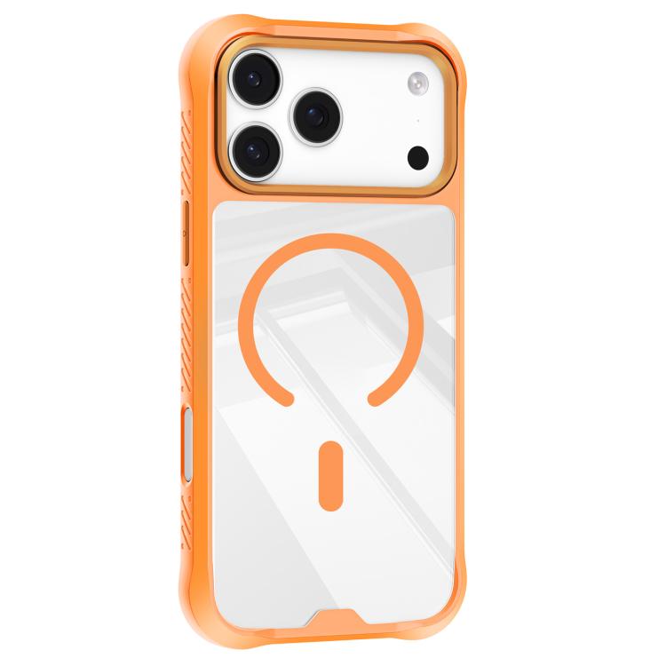 For iPhone 17 Pro Mutural Clear Armor Series MagSafe PC Hybrid TPU Phone Case(Orange) by Mutural