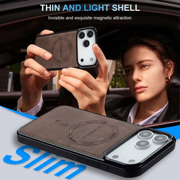 For iPhone 17 Pro Max LC.IMEEKE L6 Series MagSafe Magnetic Phone Case(Coffee) by LC.IMEEKE