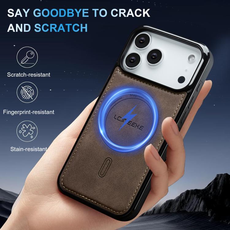 For iPhone 17 Pro LC.IMEEKE L6 Series MagSafe Magnetic Phone Case(Coffee) by LC.IMEEKE