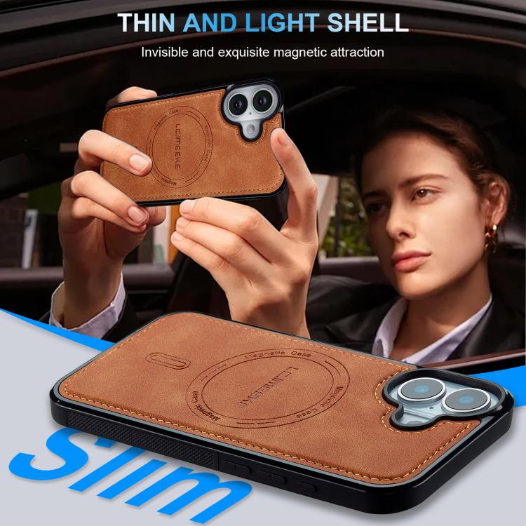 For iPhone 17 LC.IMEEKE L6 Series MagSafe Magnetic Phone Case(Brown) by LC.IMEEKE