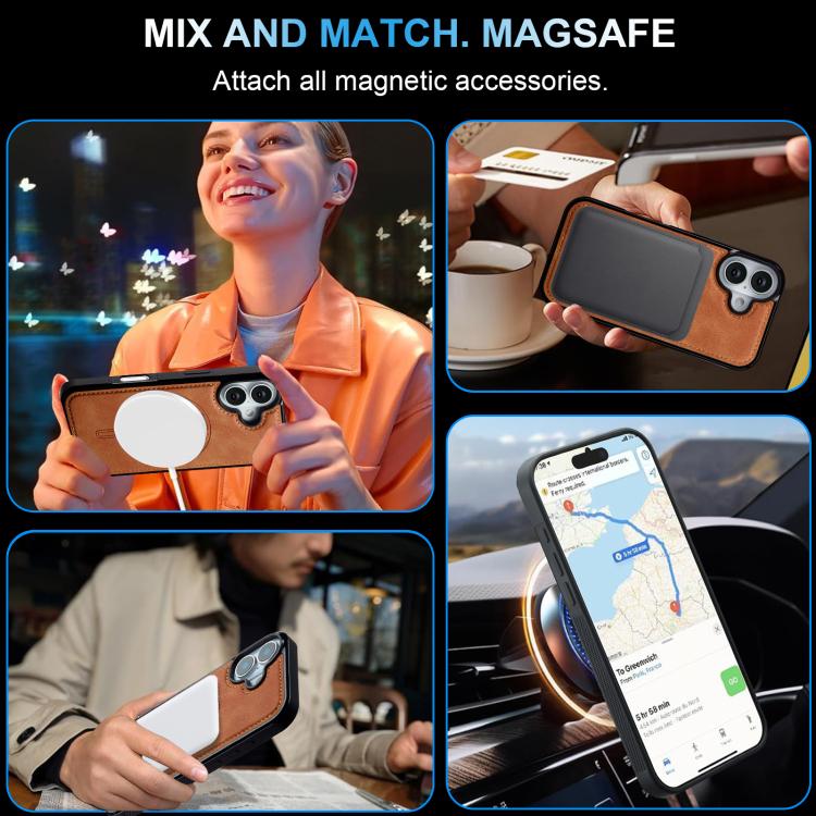 For iPhone 17 LC.IMEEKE L6 Series MagSafe Magnetic Phone Case(Brown) by LC.IMEEKE