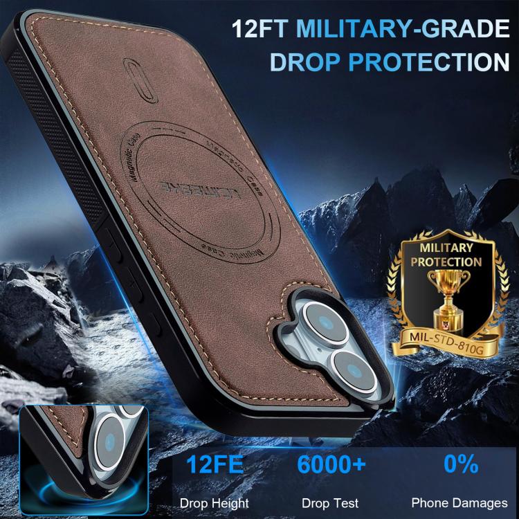 For iPhone 17 LC.IMEEKE L6 Series MagSafe Magnetic Phone Case(Coffee) by LC.IMEEKE