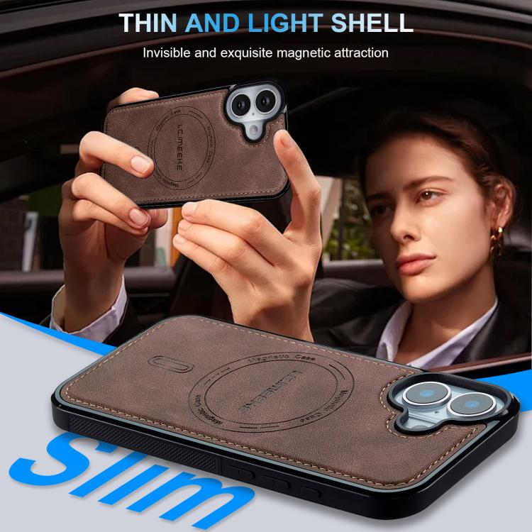 For iPhone 17 LC.IMEEKE L6 Series MagSafe Magnetic Phone Case(Coffee) by LC.IMEEKE