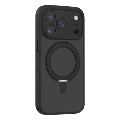 For iPhone 17 Pro Max MOMAX Magsafe Magnetic Metal Rotating Holder Phone Case(Black) by MOMAX